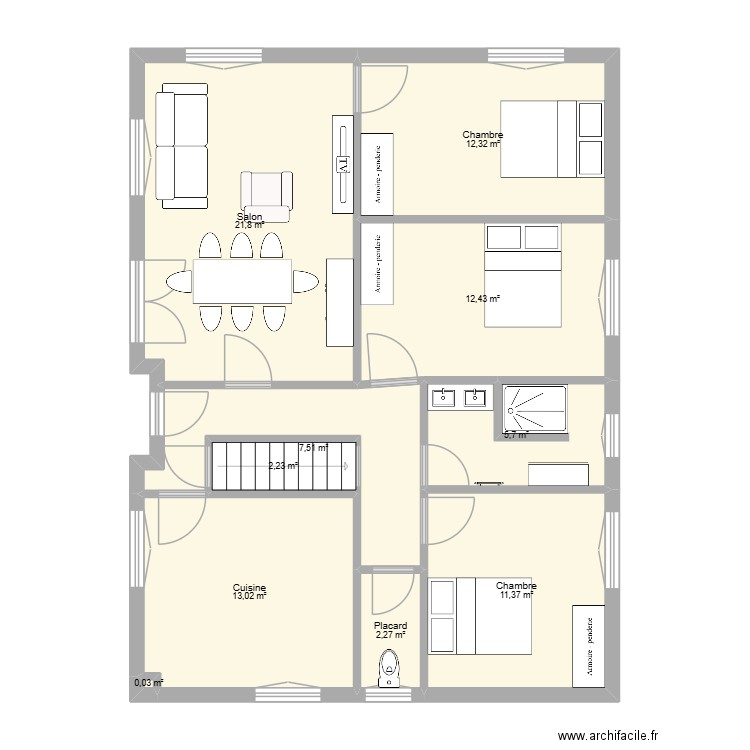 Maison Tonio V2. Plan de 10 pièces et 89 m2