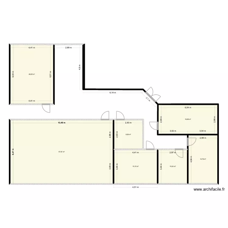 Salles de conférences. Plan de 7 Pièces et 161 m² Salles de conférences. Plan de 7 Pièces et 161 m²