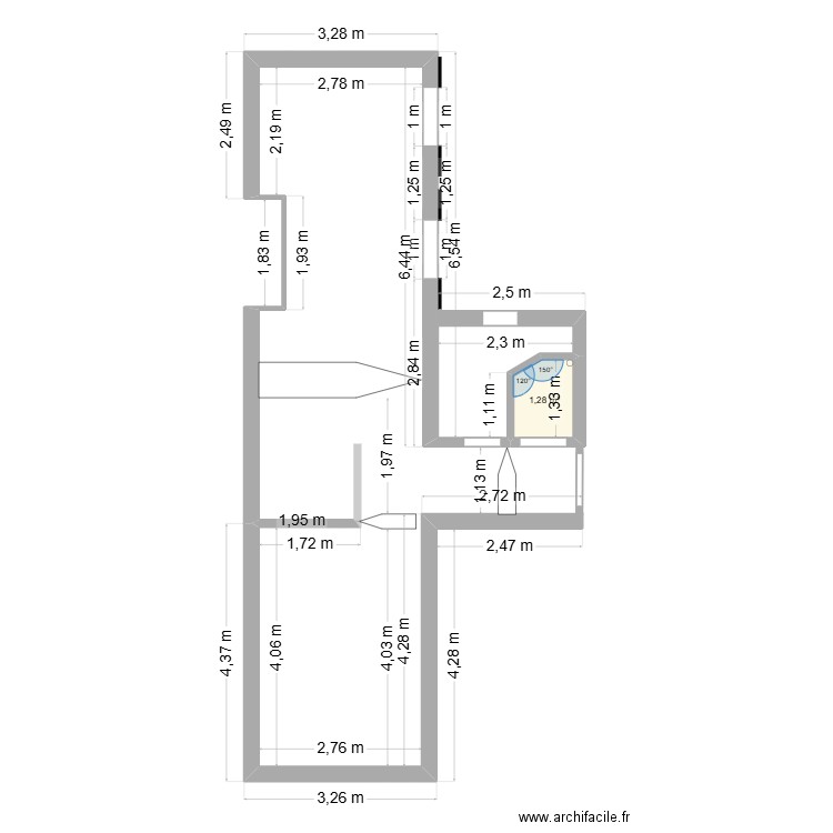 Appartement Lolo 2. Plan de 1 pièce et 1 m2