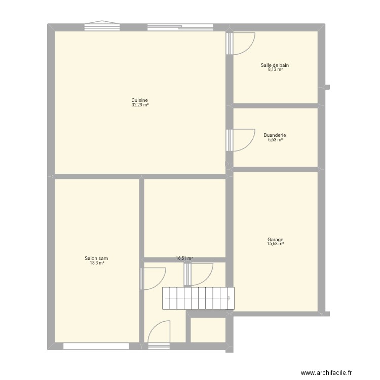 Plan saules. Plan de 6 pièces et 98 m2