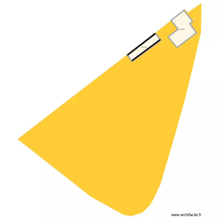 Le Noyer 04. Plan de 2 pièces et 90 m²