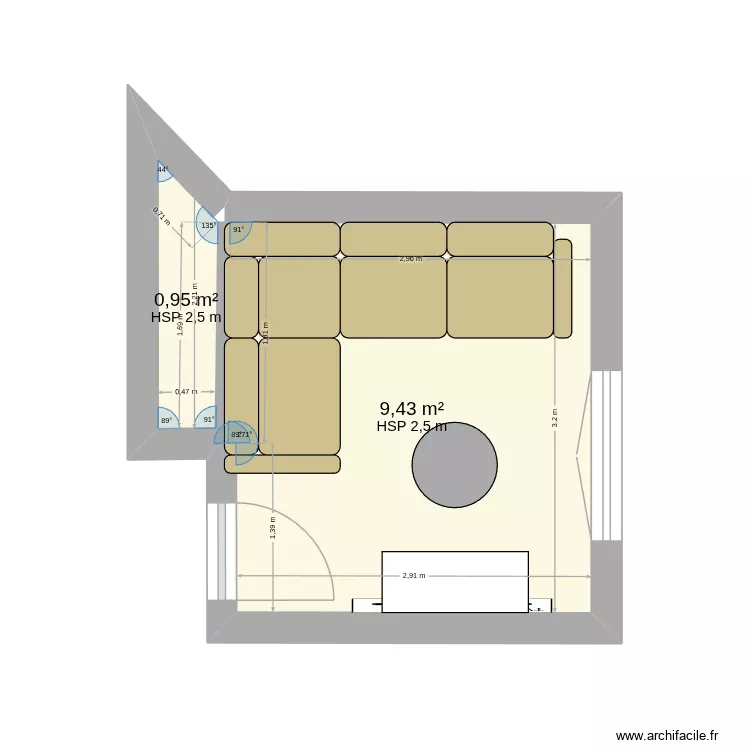 chambre. Plan de 2 Pièces et 10 m² chambre. Plan de 2 Pièces et 10 m²