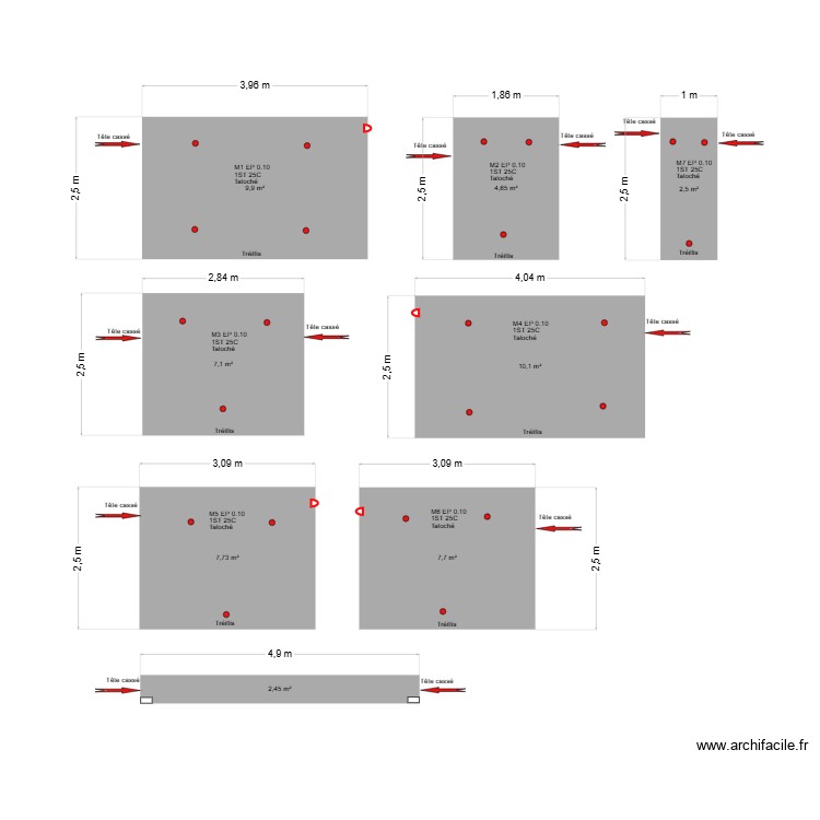 Mur laiterie. Plan de 0 pièce et 0 m2