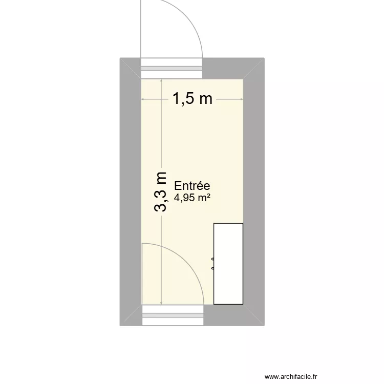 d&eacute;but 2. Plan de 1  et 5 m²