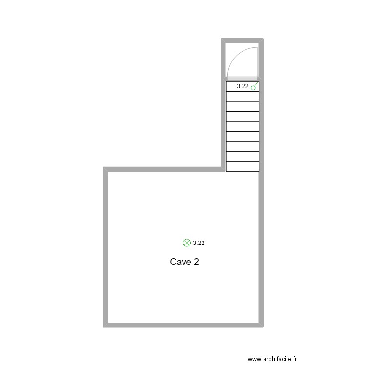 cave 2. Plan de 2 pièces et 16 m2