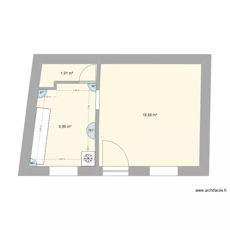 Coquelet - REZ. Plan de 3  et 30 m²