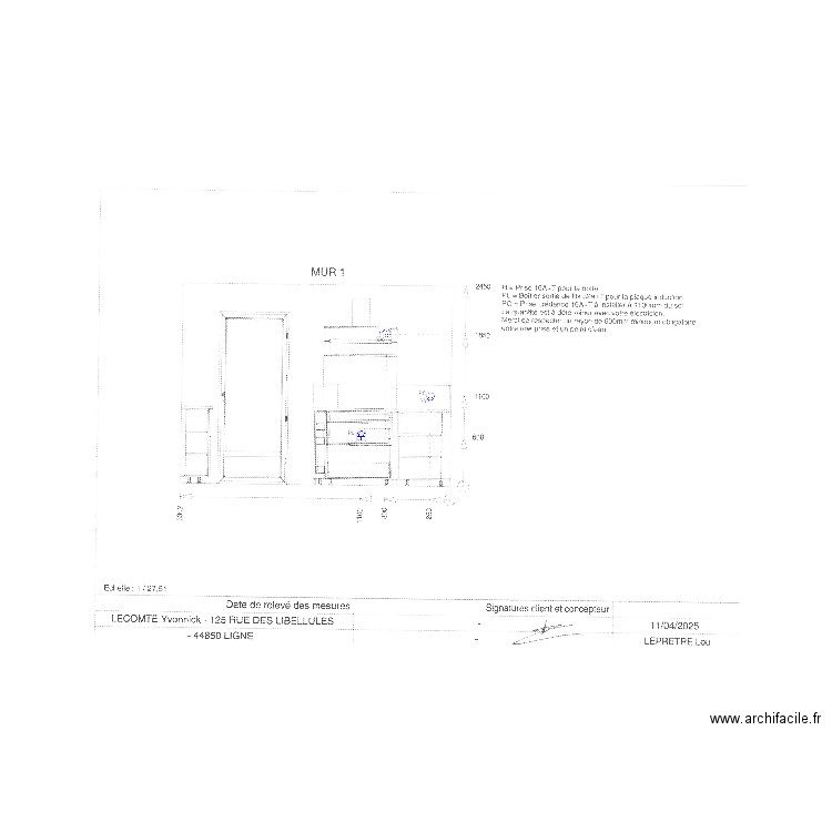 LECOMTE Mur 1. Plan de 0 pièce et 0 m2