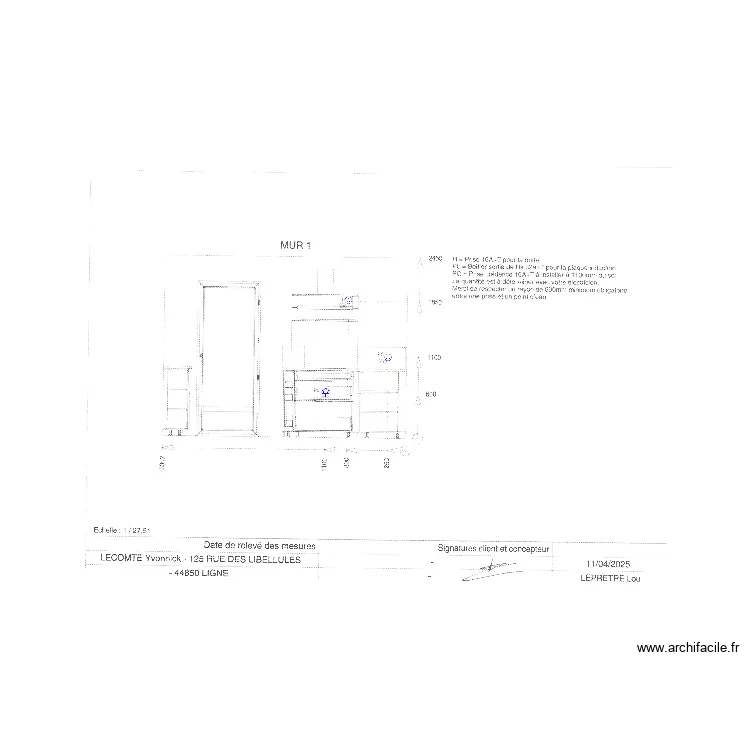 LECOMTE Mur 1. Plan de 