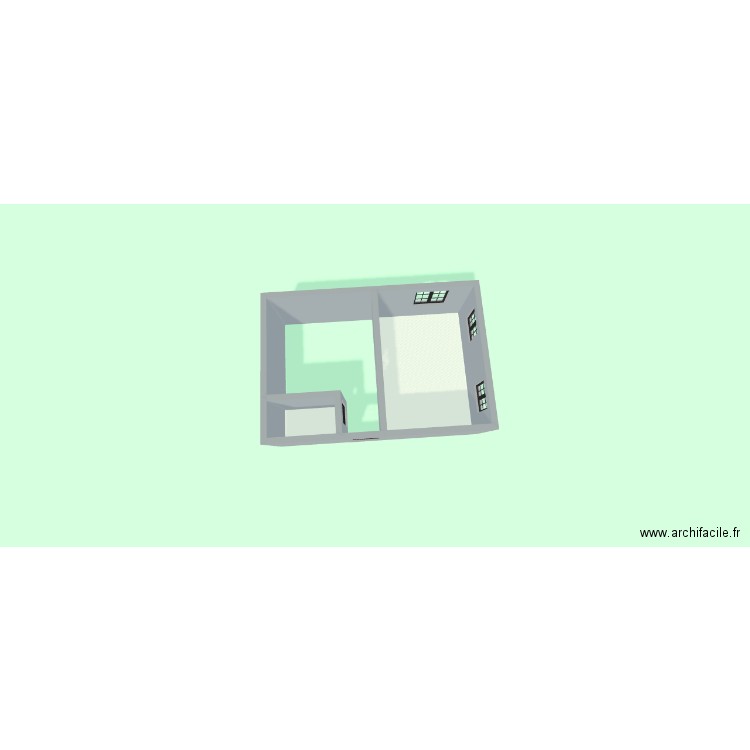 plan chambre hamza. Plan de 2 pièces et 19 m2