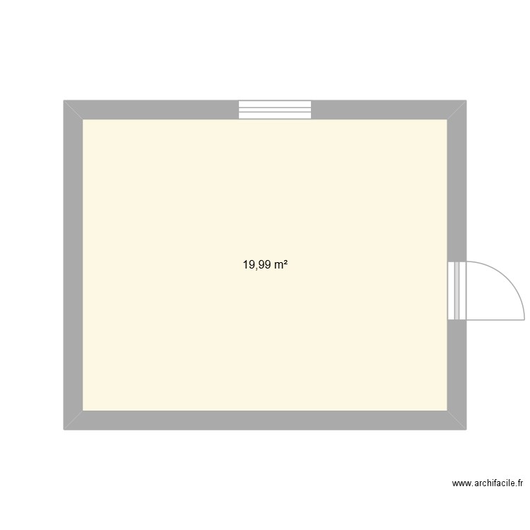 rdc. Plan de 1 pièce et 20 m2