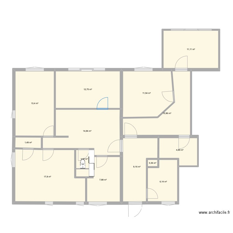 Cabinet Caroline Herve. Plan de 14 pièces et 124 m2