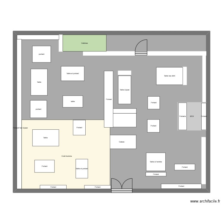 vibs. Plan de 1 pièce et 131 m2