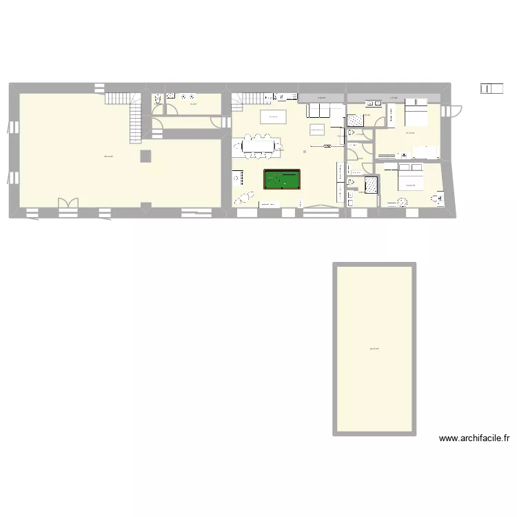 Saint Privat d\'Allier janvier 2026 v2. Plan de 25  et 585 m²
