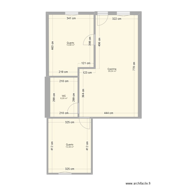 Appartamento C. Plan de 4 pièces et 64 m2