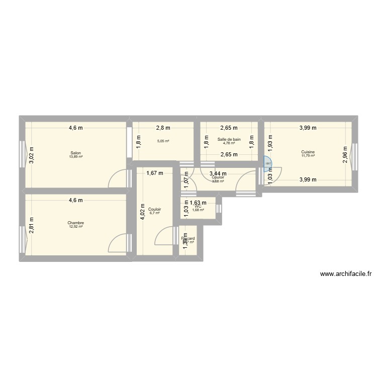 Plan appartement. Plan de 0 pièce et 0 m2