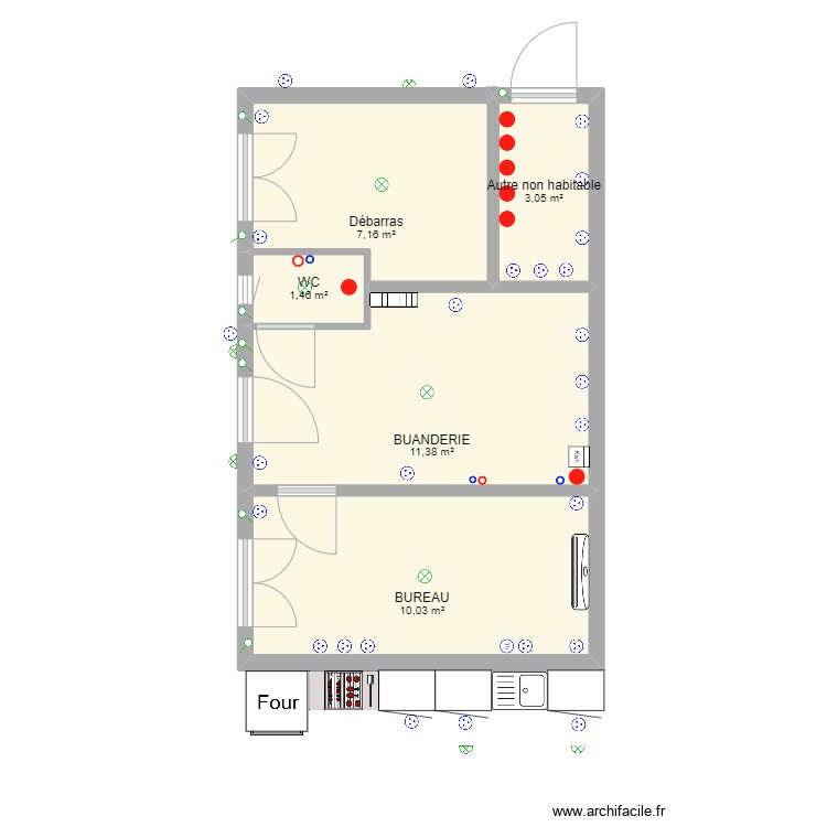 Cabanon avec prise. Plan de 0 pièce et 0 m2