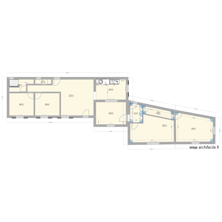 saint paul 2. Plan de 18 pièces et 185 m2