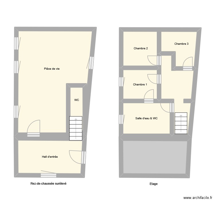 GR1356. Plan de 8 pièces et 67 m2