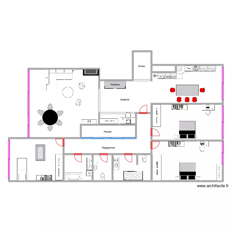 DE BRUCHARD cuisine chambre. Plan de 