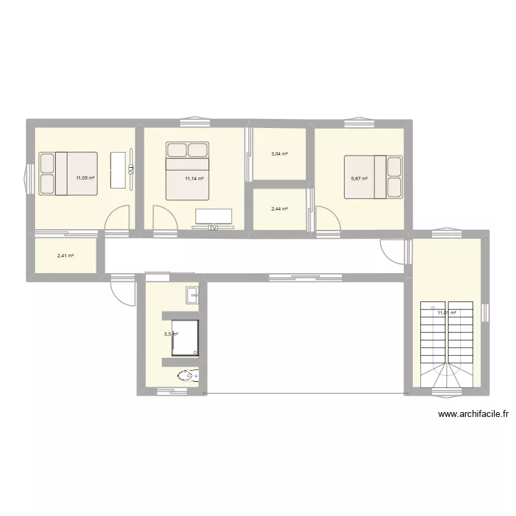 LL1 2026 2e. Plan de 8 et 57 m² LL1 2026 2e. Plan de 8 et 57 m²
