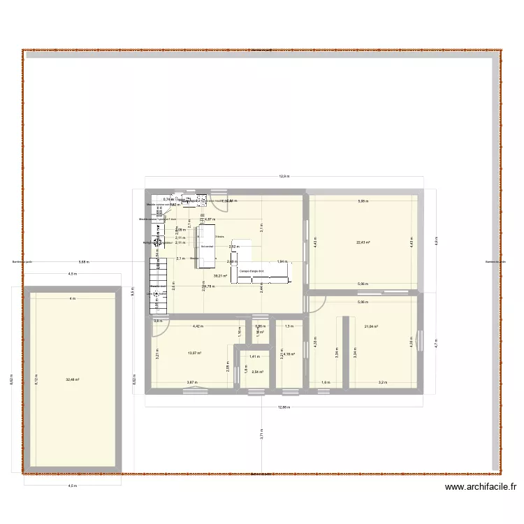 Maison 3. Plan de 