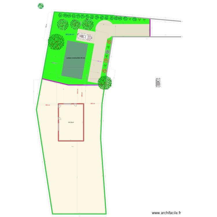 PLAN DECOUPAGE PARCELLE 11/22 b. Plan de 3 pièces et 1525 m2