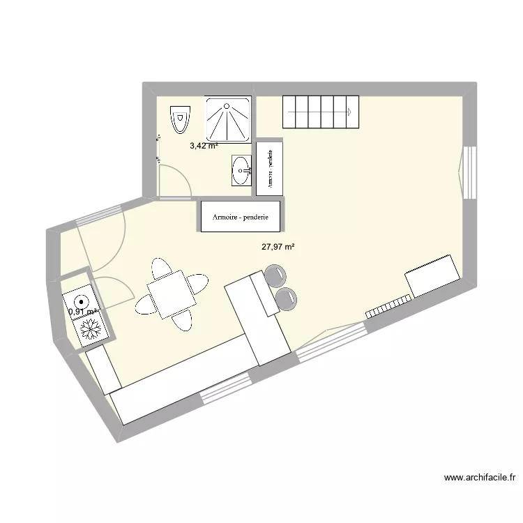 Studio Sault projet am&eacute;nagement. Plan de 