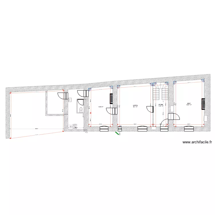 St Etienne de St Geoirs 4 modifi&eacute; garage. Plan de 23  et 298 m²