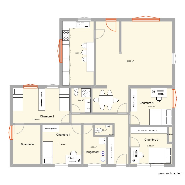 Maransart (2). Plan de 11 pièces et 141 m2