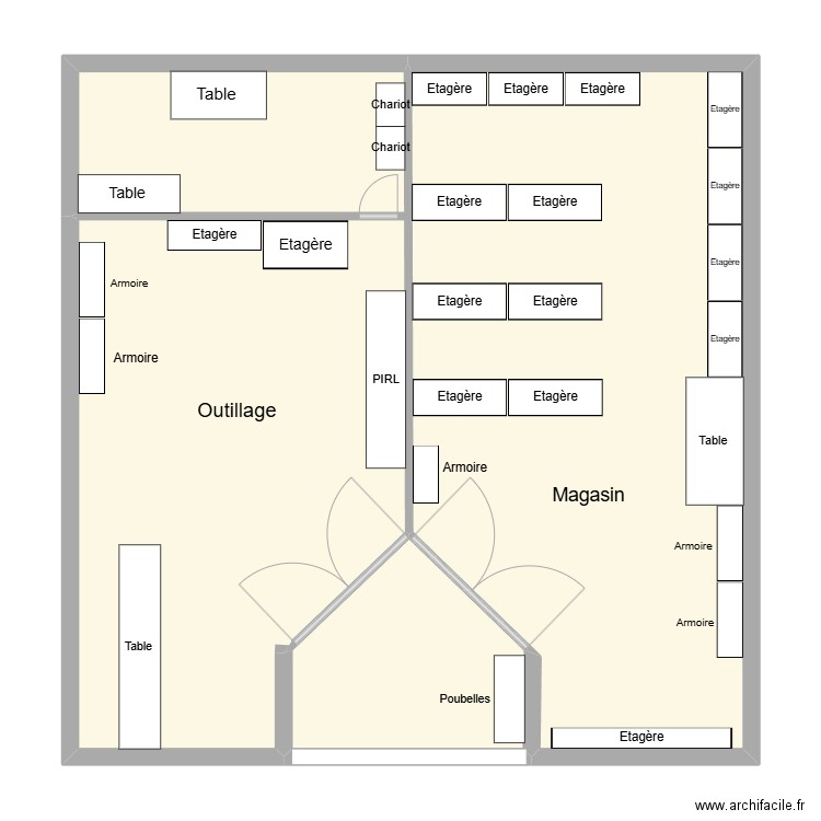 Local ACS. Plan de 3 pièces et 108 m2