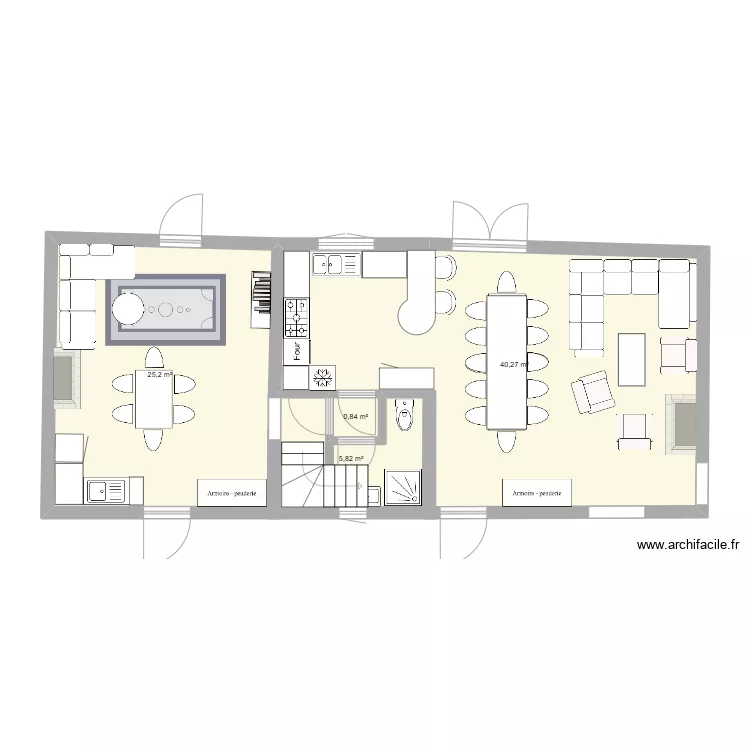 Maison sud partag&eacute; 100625. Plan de 