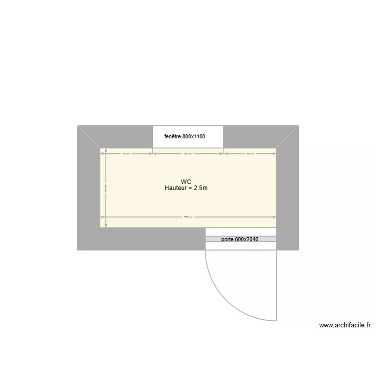 wc st romain. Plan de 1  et 2 m²