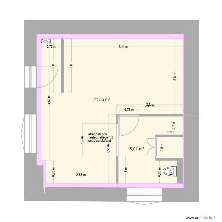 APPT A cloison - MODIF SOPHIE. Plan de 5 pièces et 28 m2