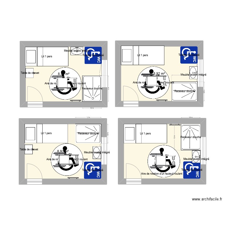 plan. Plan de 4 pièces et 36 m2