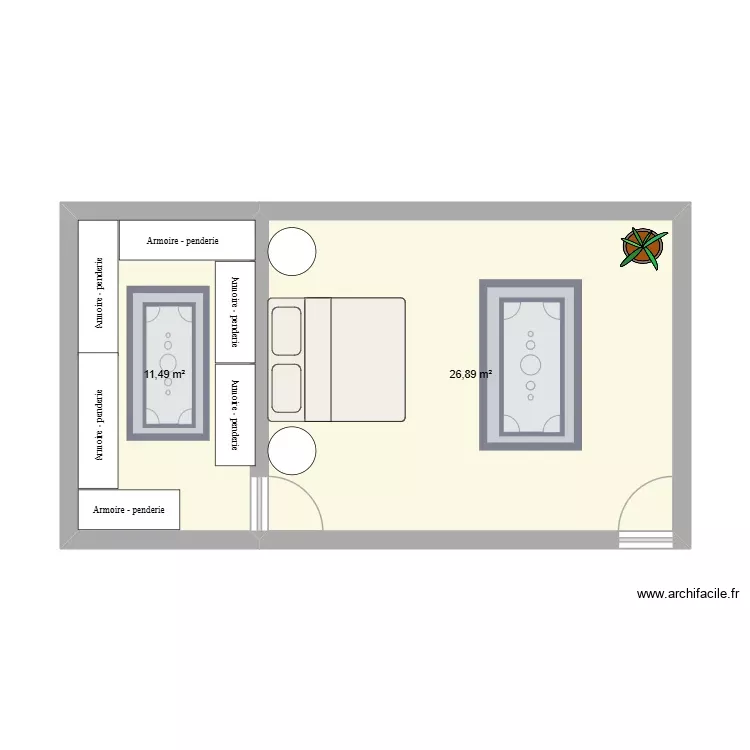BBB. Plan de 2 Pièces et 38 m²