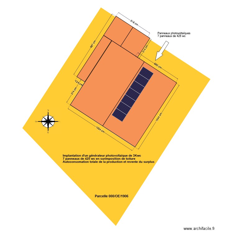 Plan de masse Dubois. Plan de 1 pièce et 122 m2