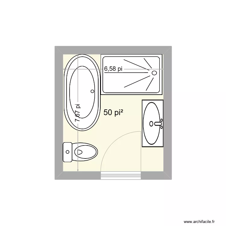 salle de bain. Plan de 