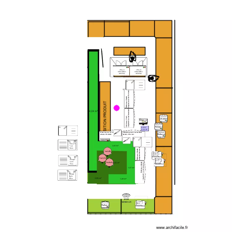 Ilot Charcu. Plan de 8 pièces et 11 m²