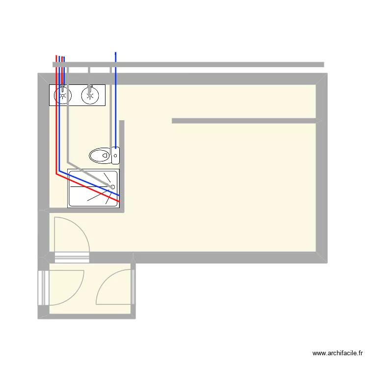 LEBRETON plomberie. Plan de 2  et 25 m²