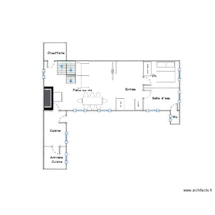 RDC actuel. Plan de 0 pièce et 0 m2