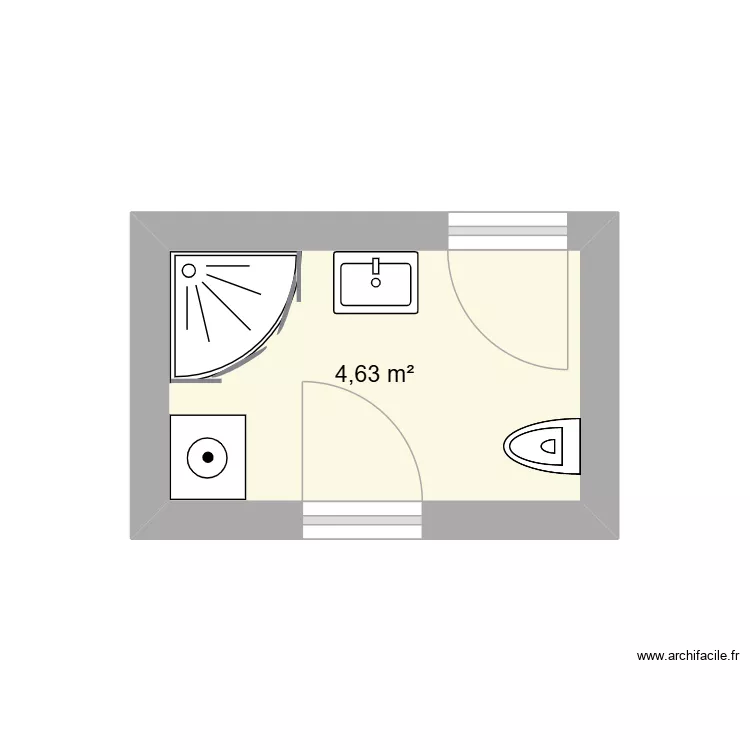 salle d'eau RDC. Plan de 1 et 5 m² salle d'eau RDC. Plan de 1 et 5 m²