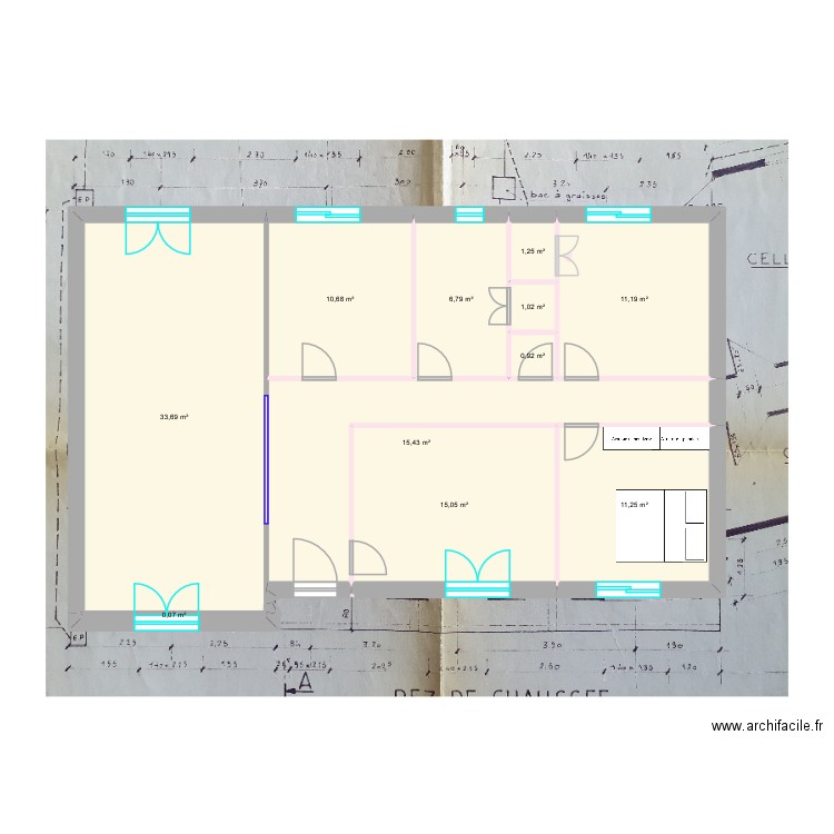 RouillonN2. Plan de 11 pièces et 107 m2