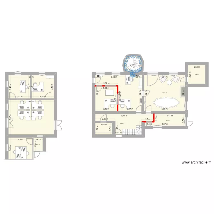 Chateau Bellegrave version Antoine. Plan de 10  et 176 m²