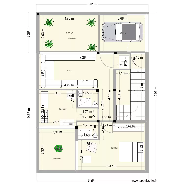 HOUDA. Plan de 8  et 100 m²