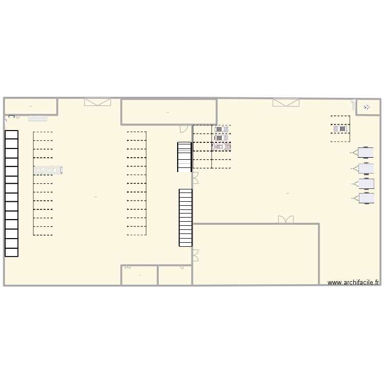 Dépot Moussy. Plan de 5 pièces et -3634 m2