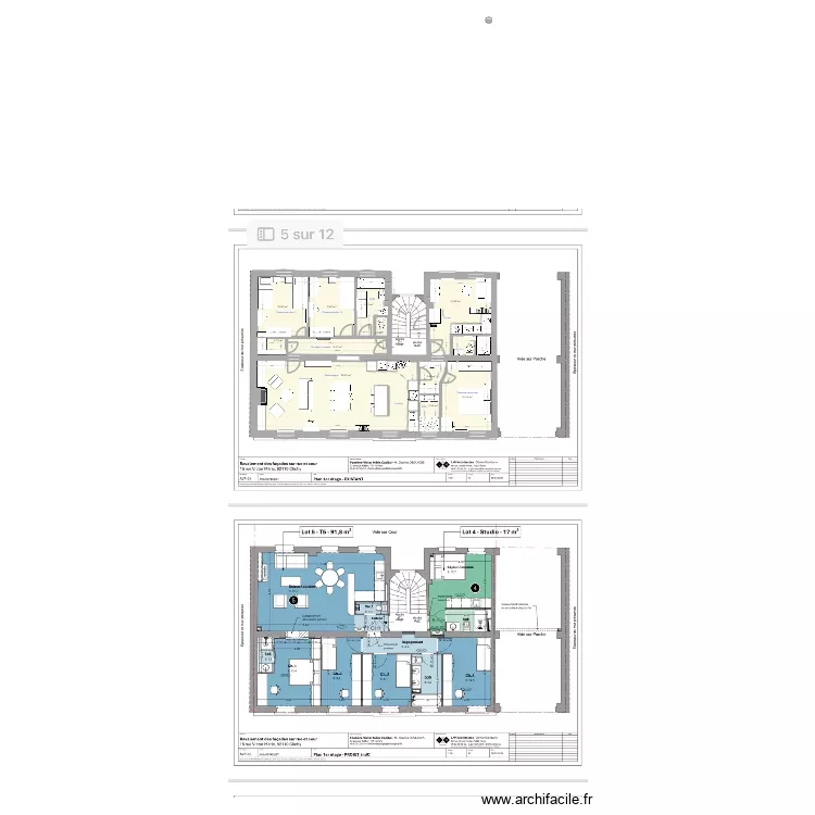 appart clichy 13. Plan de 