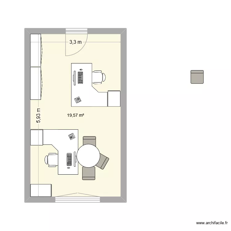 Bureau 215. Plan de 1 et 20 m² Bureau 215. Plan de 1 et 20 m²