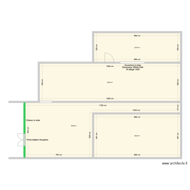 LHT boulangerie AMG. Plan de 4 pièces et 209 m2