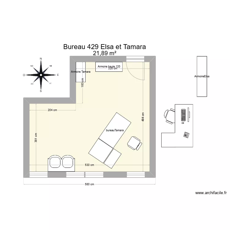 Bureau R 429 Elsa et Tamara. Plan de 