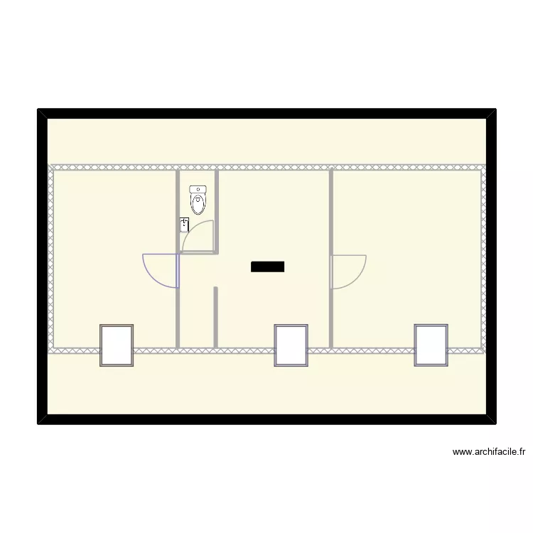 Projection du niveau N&deg;1. Plan de 5  et 117 m²